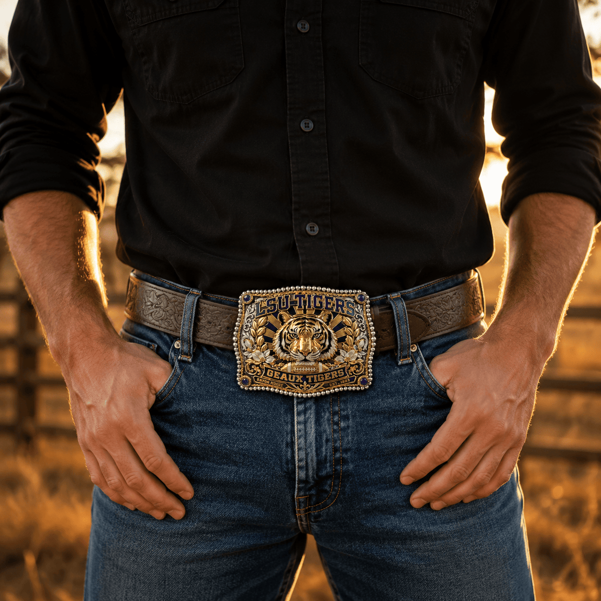 LSU Premium Western Championship Belt Buckle HTTT