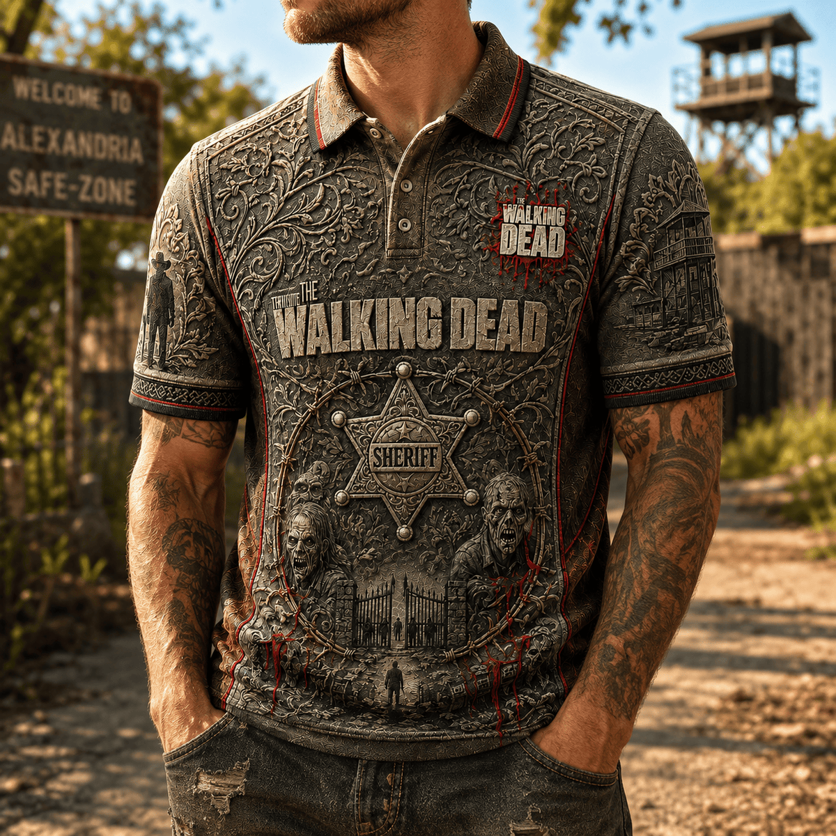 PREMIUM TWKD EMBOSS POLO SHIRT NTVA