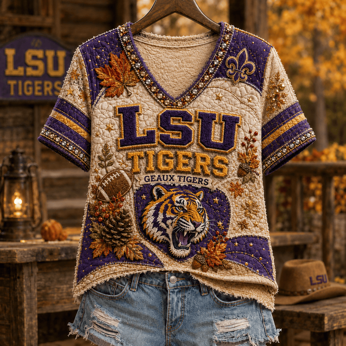 Premium LSU V-neck Shirt NTVA