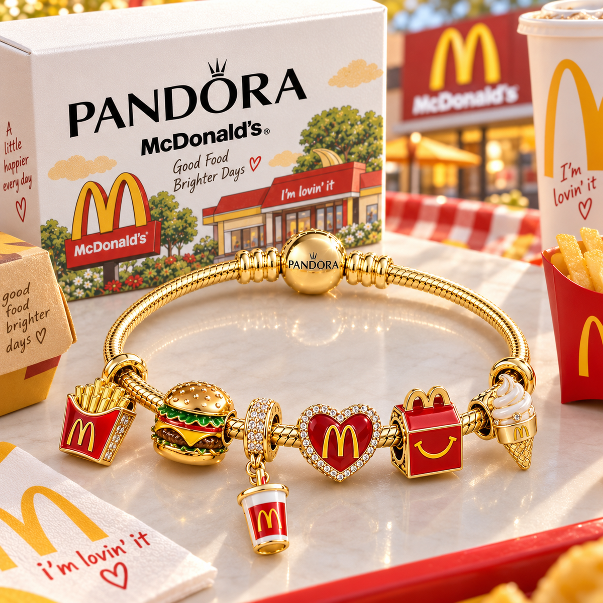 MDN Gold Charm Bracelet Set PTT