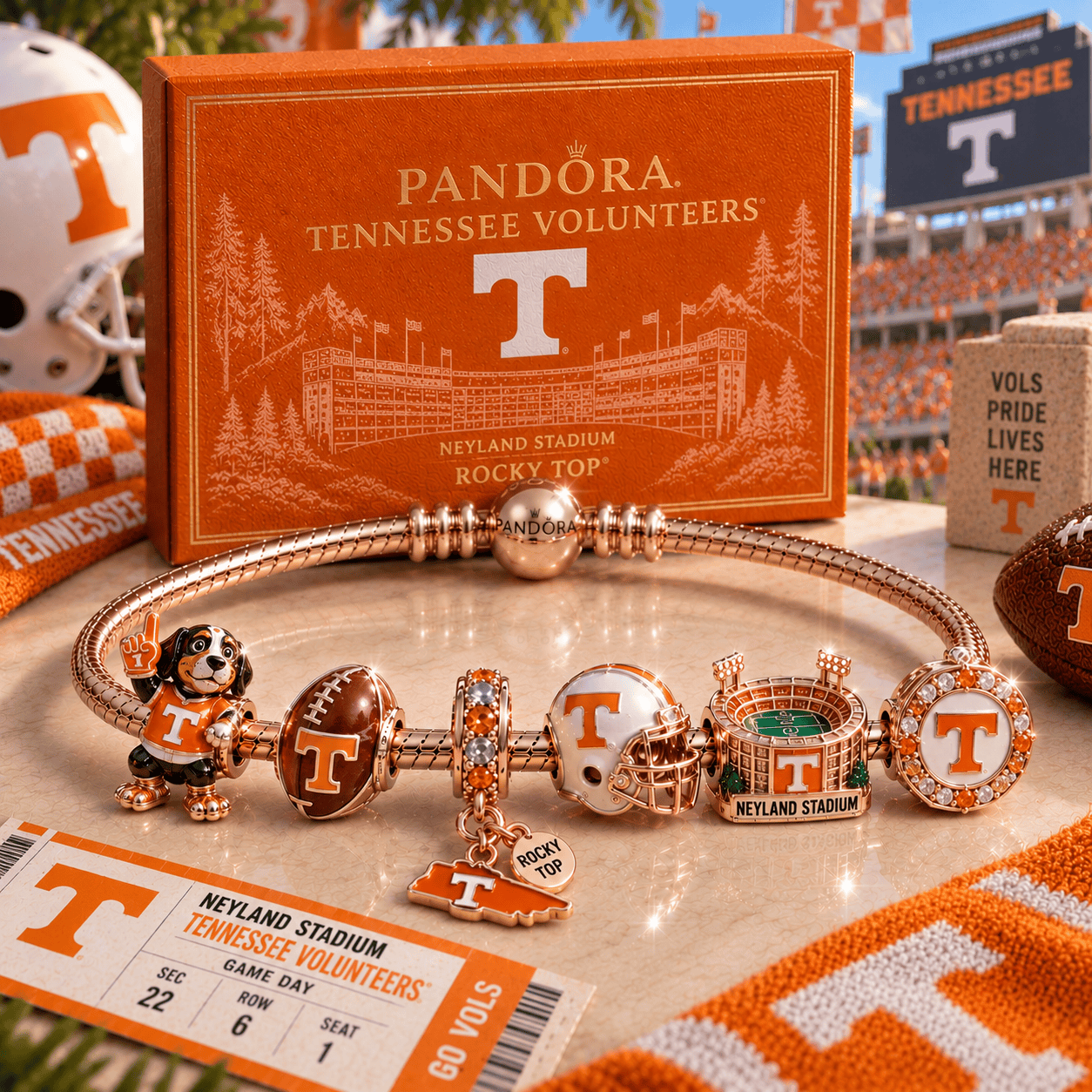 TVF Pink Gold Charm Bracelet Set PNPA