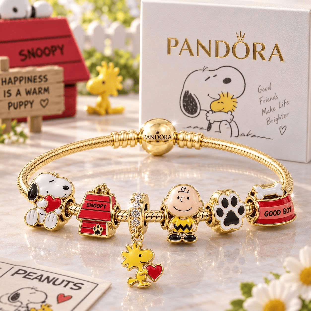 SPNY Gold Charm Bracelet Set VTH