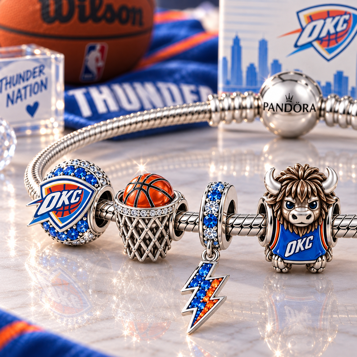 OCT Silver Charm Bracelet Set VTH