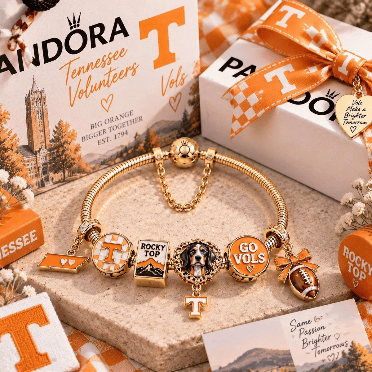 TVF Gold Charm Bracelet Set TTN