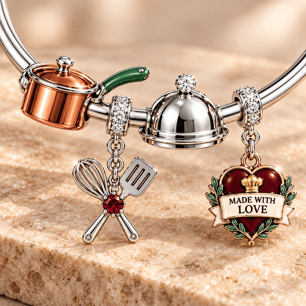 CHEF Silver Charm Bracelet Set TMH